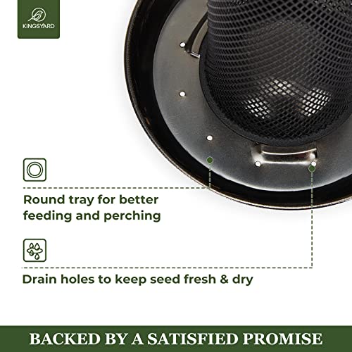 Kingsyard Finch Feeders for Outdoors Hanging, Metal Mesh Tube Bird Feeder for Nyjer/Thistle Seed, 2.5 lbs Large Capacity (Antique Copper) - Image 3