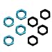 Ruiwaer 8PCS 17mm Thread Aluminum RC Wheel Nuts Aluminum Alloy Wheel Hex Hub Nuts 4PCS Blue 4PCS Black - Image 3