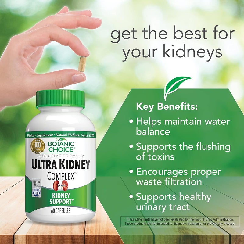 Botanic Choice Ultra Kidney Complex  Optimal Kidney Support with Milk Thistle Green Tea  More 60 Capsules - Image 4