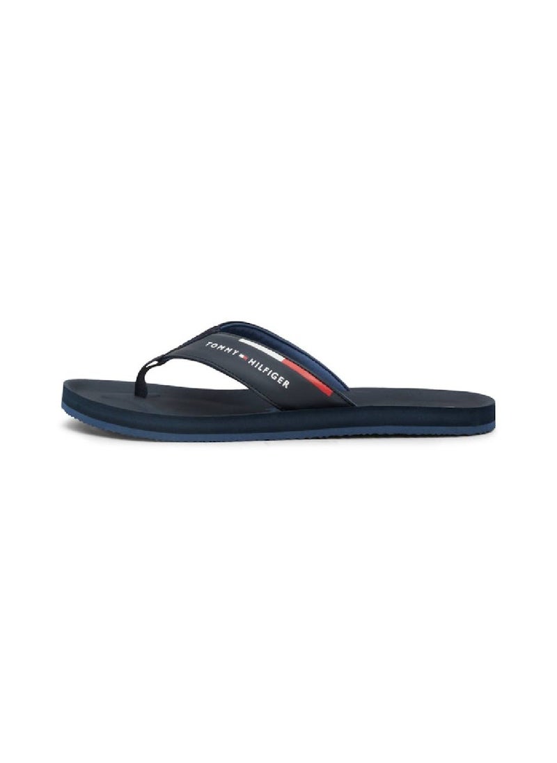 TOMMY HILFIGER - Men's Comfort Hilfiger Beach Flip Flops - Polyester, Blue - Image 1