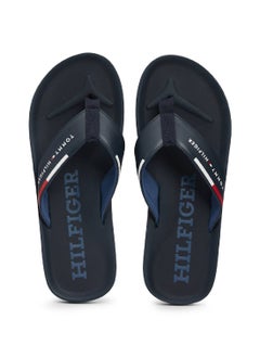 TOMMY HILFIGER Men's Comfort Hilfiger Beach Flip Flops - Polyester, Blue  - Image 3