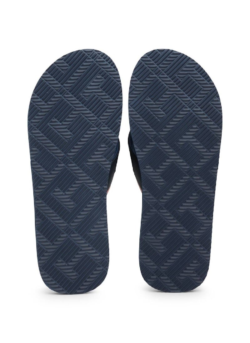TOMMY HILFIGER - Men's Comfort Hilfiger Beach Flip Flops - Polyester, Blue - Image 1