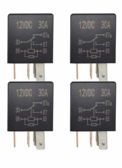 Y&D 5 Pin 12V Relay 30A Multi Purpose Automotive Black Starter Car Heavy Duty for Motor Replacement Accessories (4 PCS)  - Image 1