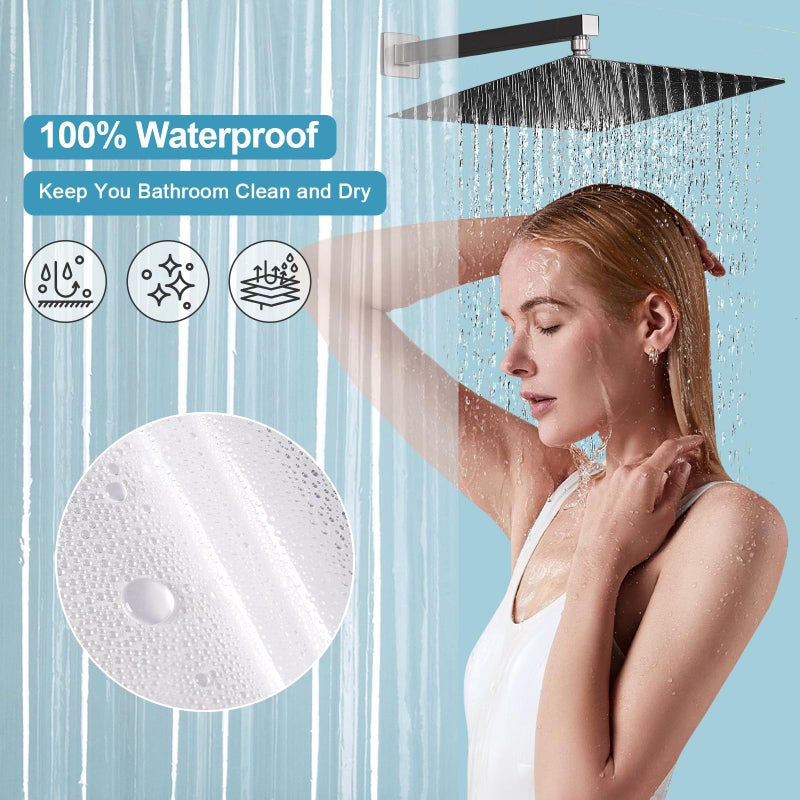 EurCross 9G Clear Shower Curtain Liner 72 x 78 inches Long with 5 Magnet Weights, Heavy Duty Weighted Premium PEVA Plastic Shower Curtain Liner with 12 Hooks for Bathroom - Image 5