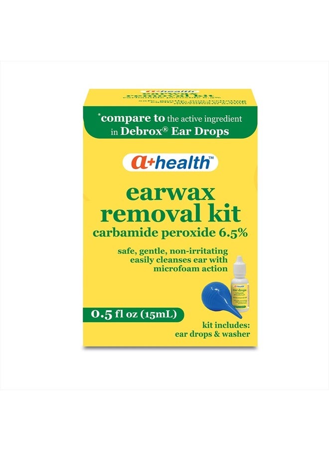 a+health A+ Health Earwax Removal Kit, Carbamide Peroxide 6.5%, Made in USA, Drops and Ear Bulb Syringe, 0.5 Ounces  - Image 1