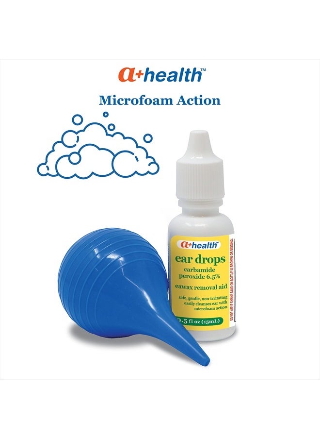a+health A+ Health Earwax Removal Kit, Carbamide Peroxide 6.5%, Made in USA, Drops and Ear Bulb Syringe, 0.5 Ounces  - Image 2