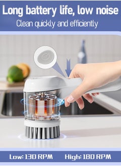 HANAMICHI Electric Spin Cleaning Brush - Cordless Electric Scrubber with LED Display - For Cleaning Bathroom, Bathtub, Kitchen Stove, Tile Grout - 5 Brush Heads  - Image 5