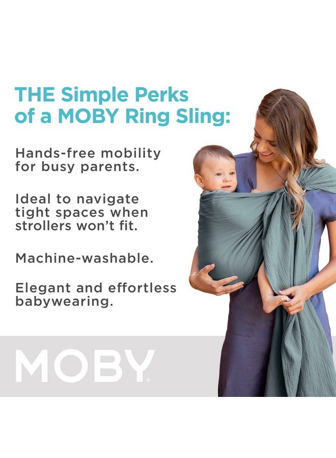 moby حمالة مابي للأطفال، حزام حلقي للمواليد حتى الأطفال الصغار، يد حرة، دعم متعدد الاستخدامات للأمهات والآباء، قابلة للتنفس وخفيفة الوزن، تدعم الأطفال من 8-30 رطل (فيرن) - Image 3