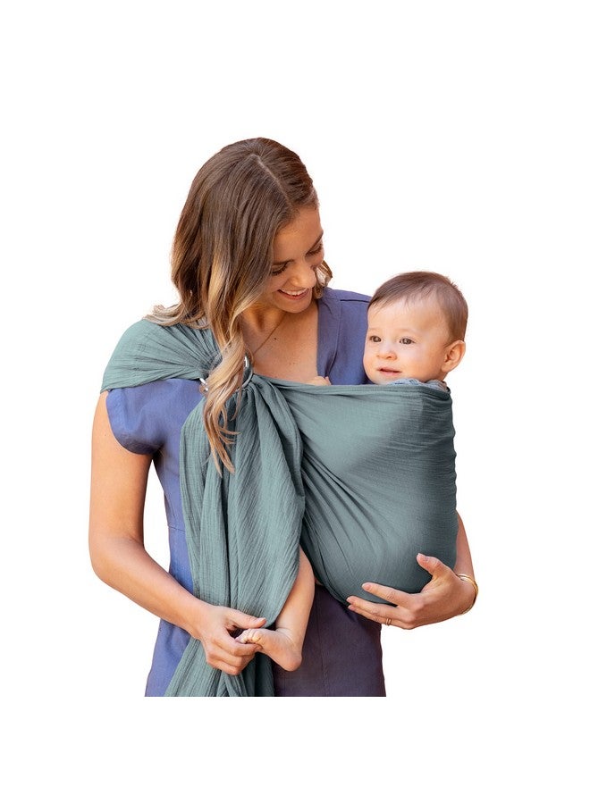 moby حمالة مابي للأطفال، حزام حلقي للمواليد حتى الأطفال الصغار، يد حرة، دعم متعدد الاستخدامات للأمهات والآباء، قابلة للتنفس وخفيفة الوزن، تدعم الأطفال من 8-30 رطل (فيرن) - Image 1