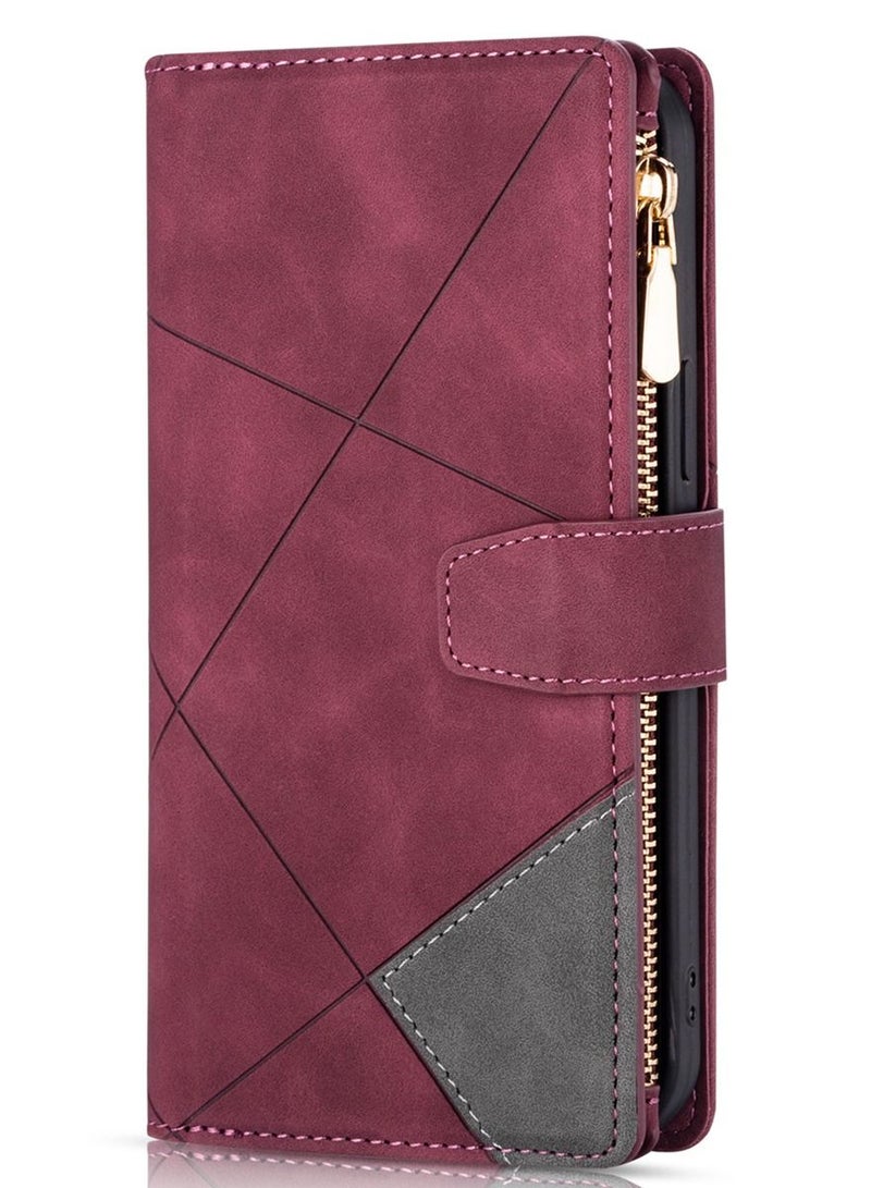 Suteni Color Block Flip Cover Card Slots Leather Phone Case for Samsung - Image 1