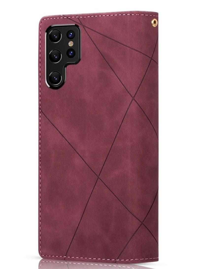 Suteni Color Block Flip Cover Card Slots Leather Phone Case for Samsung - Image 2