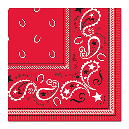 Beistle Red Bandana Luncheon Napkins 16 Count - Image 1