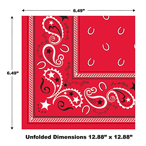 Beistle Red Bandana Luncheon Napkins 16 Count - Image 3
