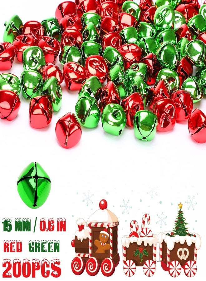 Augshy 200 Pieces Jingle Bells 3/5Inch Craft Bell Bulk for Christmas Home and Pet Decorations Xmas Decor Party Favors Supplies (Red and Green) - Image 2