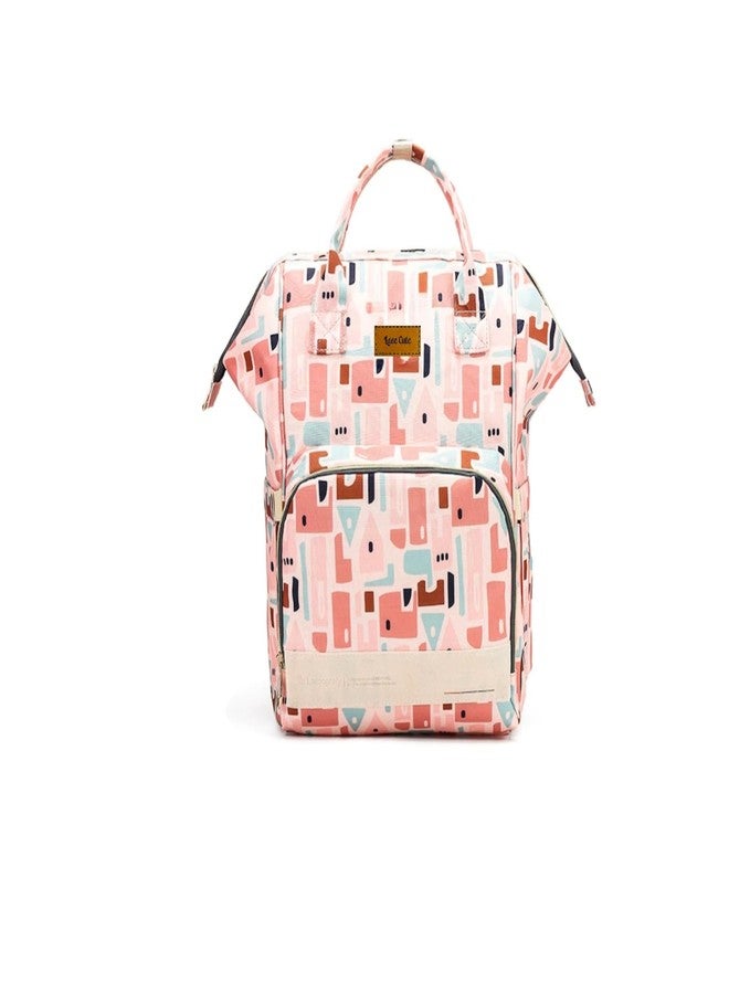 Laee cute Diaper Bag for New Born Baby/Maternity Bags for Mother with Multi Compartments, Insulated Bottle Pockets (PINK MULTICOLOR) - Image 1