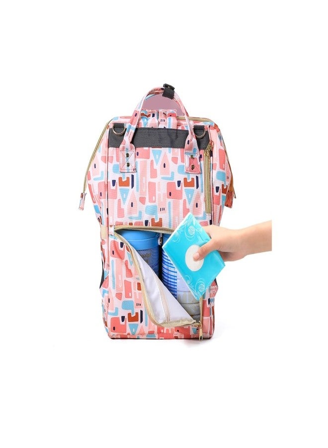 Laee cute Diaper Bag for New Born Baby/Maternity Bags for Mother with Multi Compartments, Insulated Bottle Pockets (PINK MULTICOLOR) - Image 3