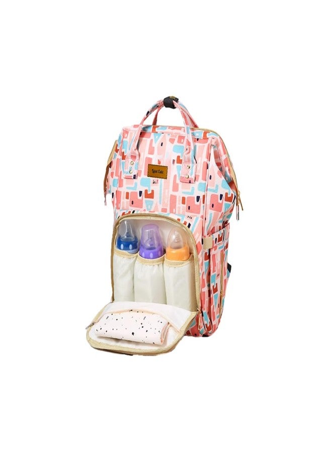 Laee cute Diaper Bag for New Born Baby/Maternity Bags for Mother with Multi Compartments, Insulated Bottle Pockets (PINK MULTICOLOR) - Image 2