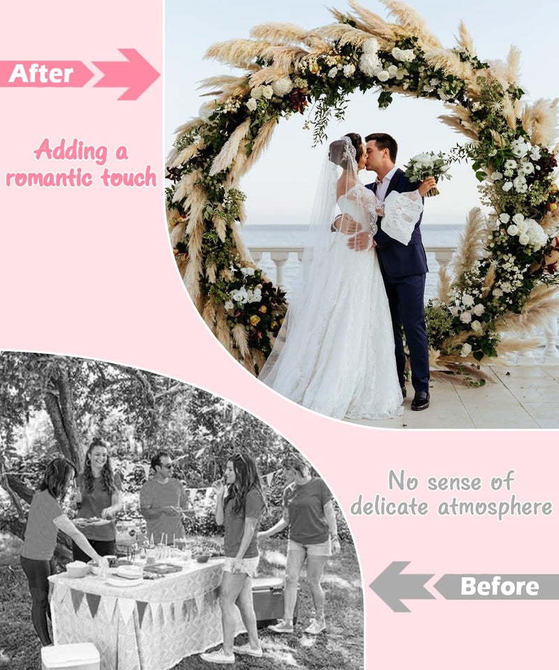 Queension Metal Arch Backdrop Stand 8Ft Wide 7Ft High, Wedding Arch Frame for Wedding Decorations, Balloon Arch Stand with Base for Ceremony, Outdoor Garden Arch Trellis for Climbing Plants, Black - Image 5