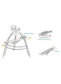 Bumble & Bird 3-In-1 Baby Swing, Seat And Rocker - Grey  - Image 3