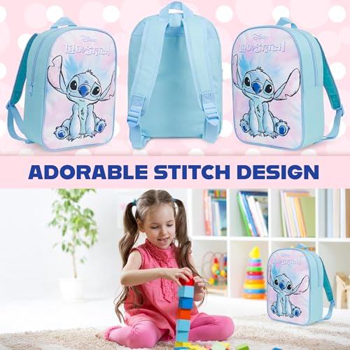 Get Trend Disney Stitch Mini Backpack Kids Toddlers 13x9” Rucksack Kindergarten Bag Preschool Sports Travel Backpacks 3+ Gifts for Kids (Blue Stitch) - Image 2
