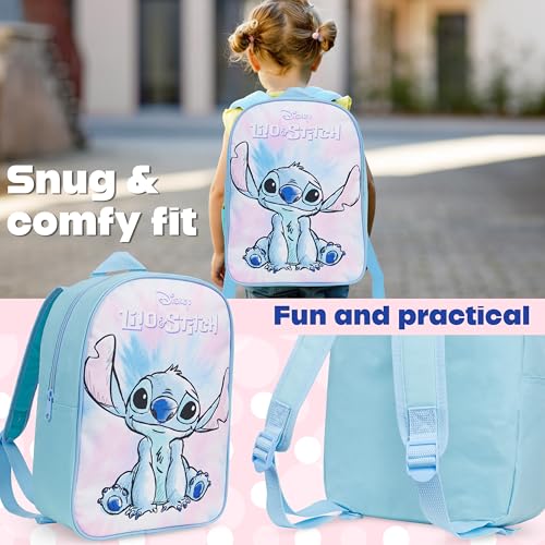 Get Trend Disney Stitch Mini Backpack Kids Toddlers 13x9” Rucksack Kindergarten Bag Preschool Sports Travel Backpacks 3+ Gifts for Kids (Blue Stitch) - Image 4