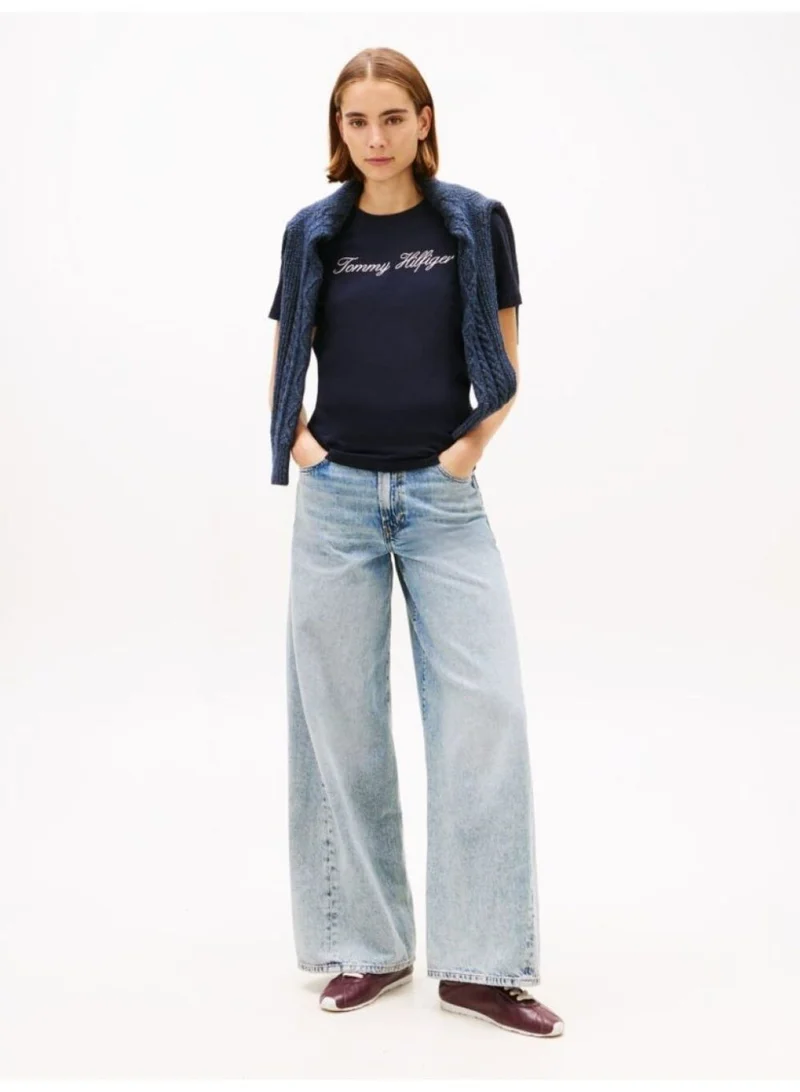 Tommy Hilfiger Navy Blue Logo T-Shirt for Women | Best Price UAE
