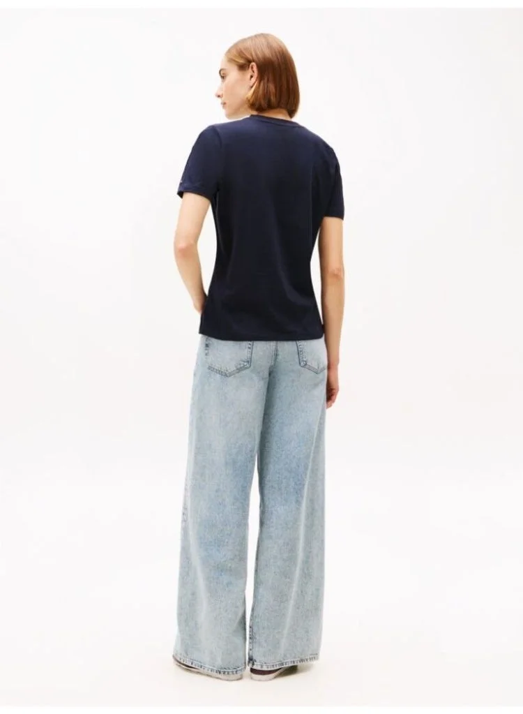 Tommy Hilfiger Navy Blue Logo T-Shirt for Women | Best Price UAE