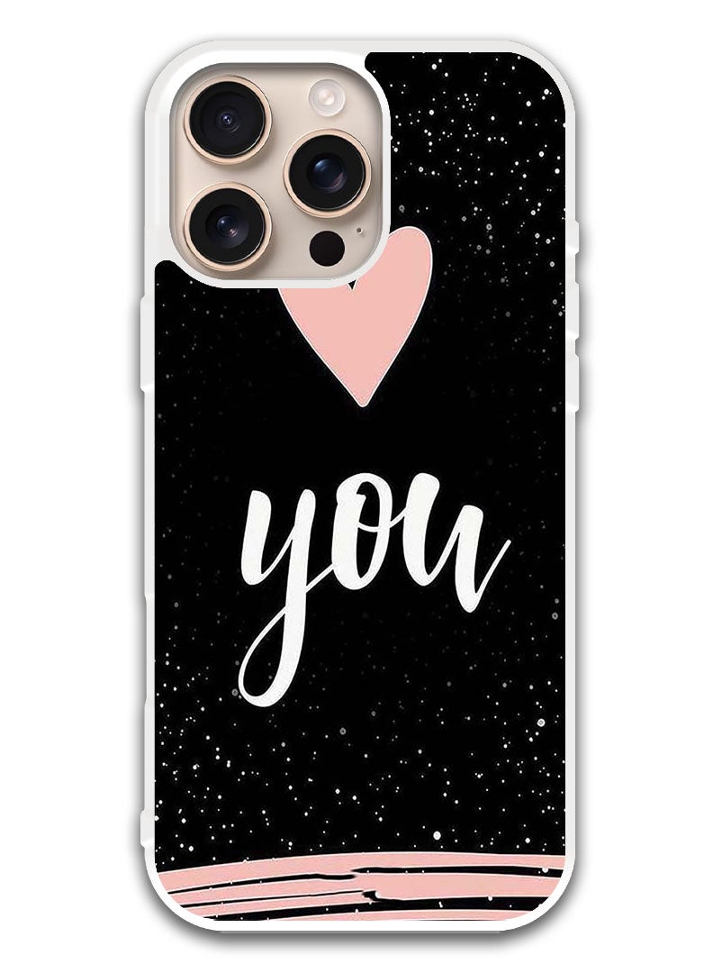 Theodor Protective Case Cover For APPLE IPHONE 16 Pro Love You (White Bumper) - Image 1
