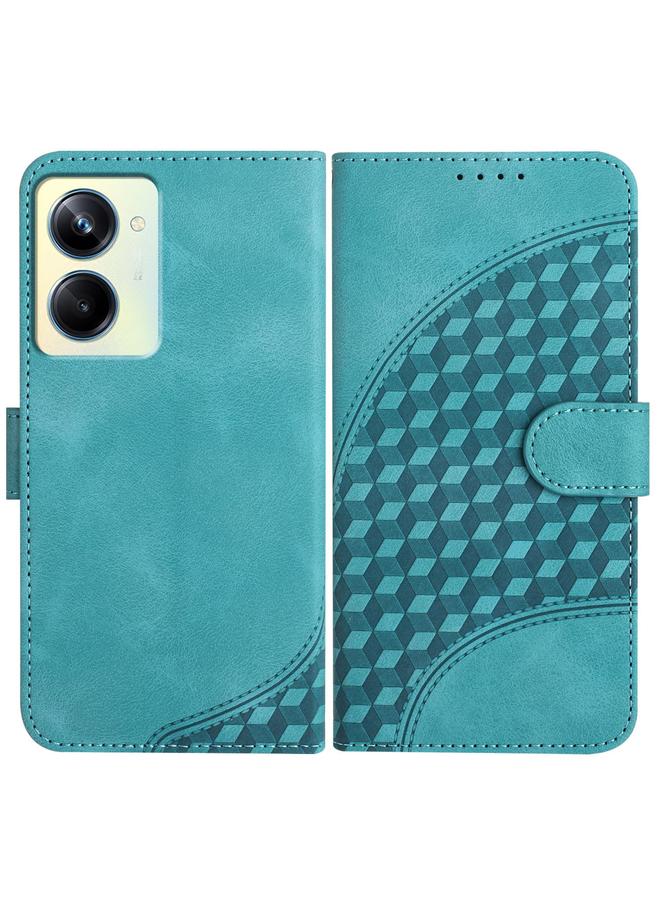 اس-توب جراب هاتف Realme 10 Pro من الجلد المنقوش برأس فيل مع حبل تعليق - Image 1