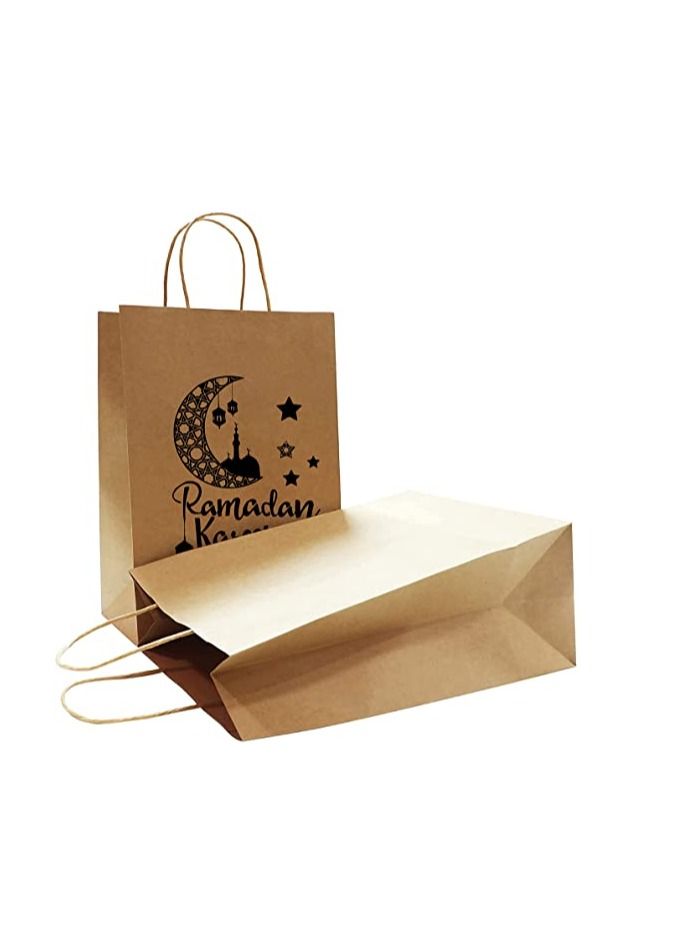 برينت شوب فور مي A4 كرافت قابلة لإعادة الاستخدام وصديقة للبيئة رمضان كريم تصميم مطبوع أكياس ورقية بنية مع تصميم مقابض 3 - Image 2