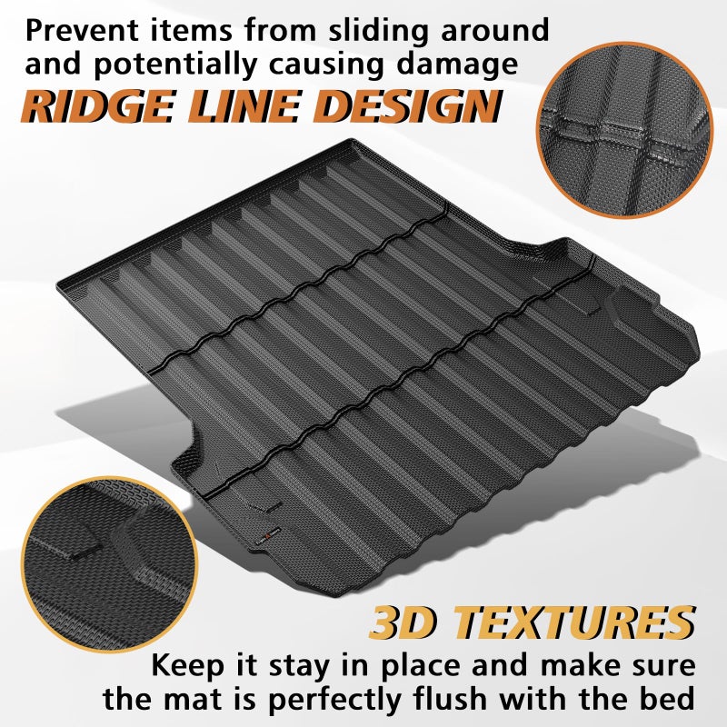 TripleAliners Truck Mat Compatible with 2023-2026 Chevy Colorado/GMC Canyon 5FT Accessories, Truck Bed Mat Heavy Duty Custom Fit All Weather Protection TPE Pickup Liner - Image 4