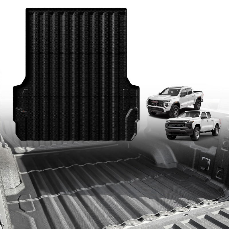 TripleAliners Truck Mat Compatible with 2023-2026 Chevy Colorado/GMC Canyon 5FT Accessories, Truck Bed Mat Heavy Duty Custom Fit All Weather Protection TPE Pickup Liner - Image 1