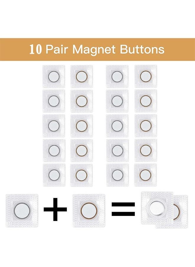 Ant - Invisible Magnetic Snap PVC Hidden Purse Closure Fastener Snap For Handbag Clothing Clasp DIY Craft Sewing Tools, 10 Pairs 1.18 Inches - Image 1