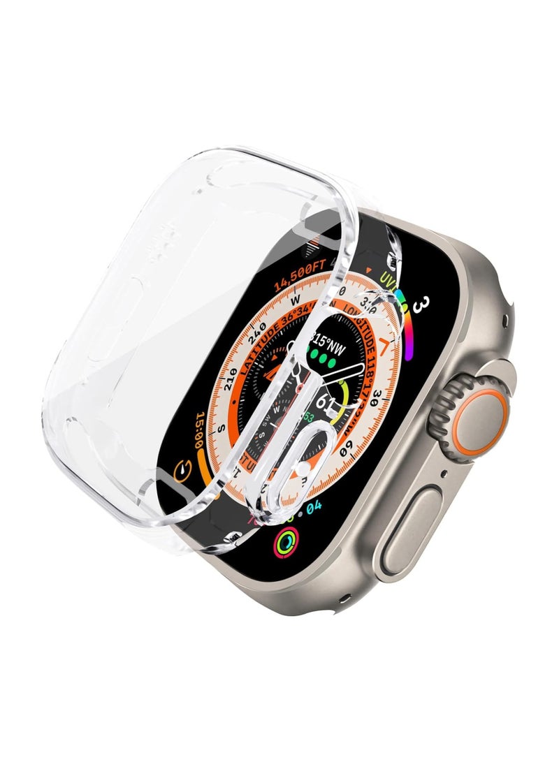 ELMO3EZZ Screen Protector for Apple Watch Ultra Case 49mm,HD Ultra-Thin Screen Protector TPU All Around Overall Protective Cover for Apple Watch Ultra 49mm Accessories Bumper iwatch Case,(transparent) - Image 1