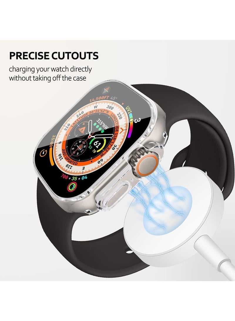 ELMO3EZZ Screen Protector for Apple Watch Ultra Case 49mm,HD Ultra-Thin Screen Protector TPU All Around Overall Protective Cover for Apple Watch Ultra 49mm Accessories Bumper iwatch Case,(transparent) - Image 3