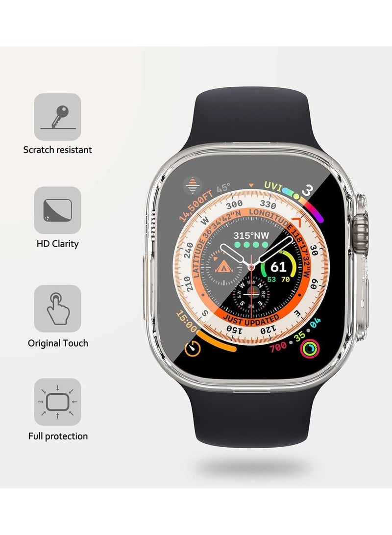 ELMO3EZZ Screen Protector for Apple Watch Ultra Case 49mm,HD Ultra-Thin Screen Protector TPU All Around Overall Protective Cover for Apple Watch Ultra 49mm Accessories Bumper iwatch Case,(transparent) - Image 5