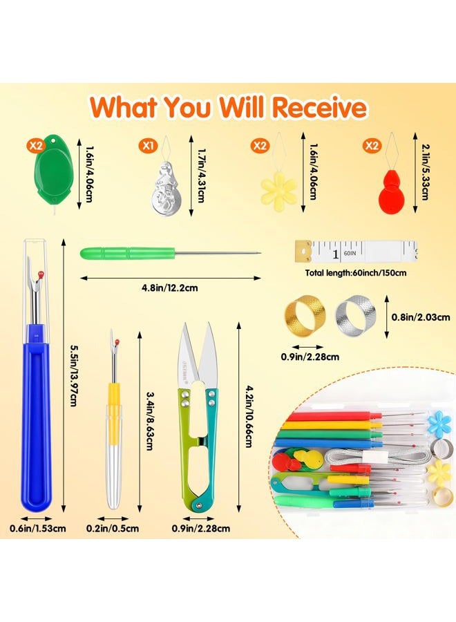 Babelshar 20 PCS Seam Ripper Kit for Sewing, Needle Threader, Thread Snips, Thimble, Tape Measure, Tailors Awl, Large Thread Remover and Small Stitch Ripper Sewing Supplies and Accessories for Craft - Image 2