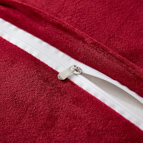 Cottonfry Ultra Soft Velvet Body Pillow Cover/Case Pillowcase with Hidden Zipper, Zippered Body Pillow Case (Red (Line Fur), 20x54) - Image 5