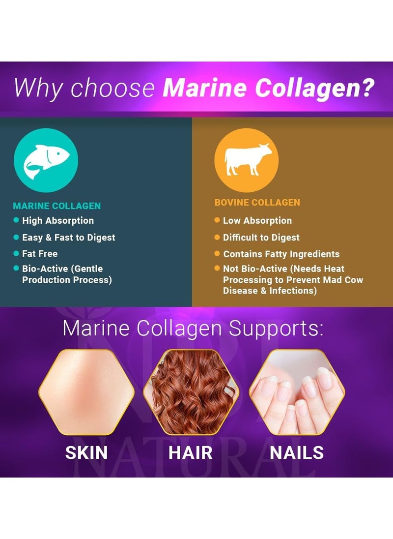 NBL Natural - Hydrolysed Marine Collagen 2500 Mg With Hyaluronic Acid, Resveratrol, Biotin, Selenium And Vitamin C, 120 Tablets - Image 1