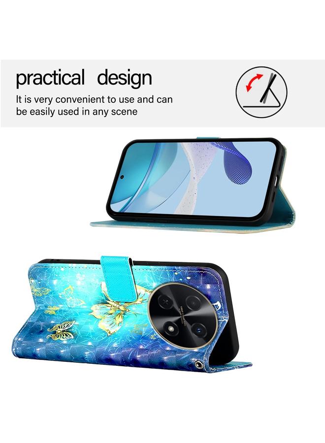 اس-توب جراب لهاتف Huawei nova 12i جراب هاتف جلدي عالمي ثلاثي الأبعاد قابل للطي أفقيًا - Image 3