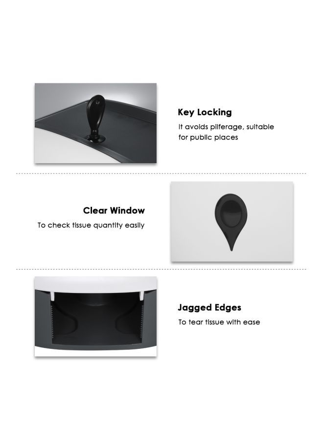 NIBEMINENT Wall Mounted Tissue Roll Dispenser White/Grey 28.6x28.6x12centimeter - Image 5