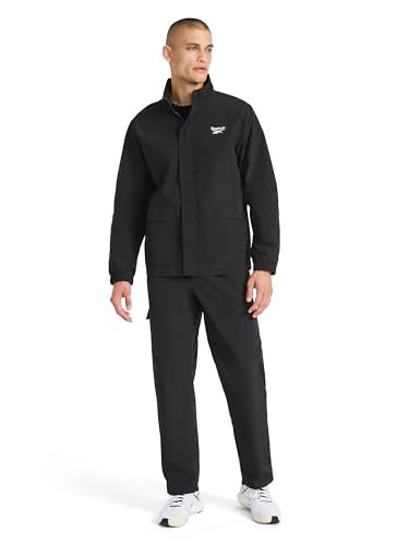 Reebok Men’s RI Utility Woven Jacket, Standard Fit, Lightweight Nylon Fabric, Black, Medium - Image 4