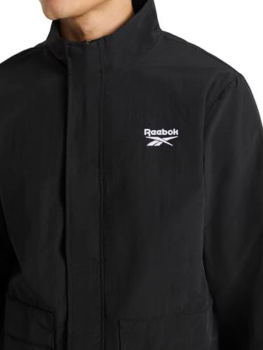 Reebok Men’s RI Utility Woven Jacket, Standard Fit, Lightweight Nylon Fabric, Black, Medium - Image 5