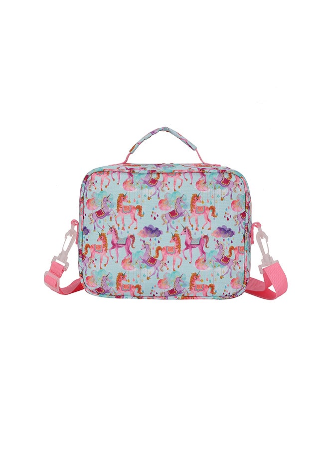 CUBS Unicorn Print Waterproof Glittery lunch bag with removable shoulder strap carrying your favorite meals to school, work or while traveling - Image 3