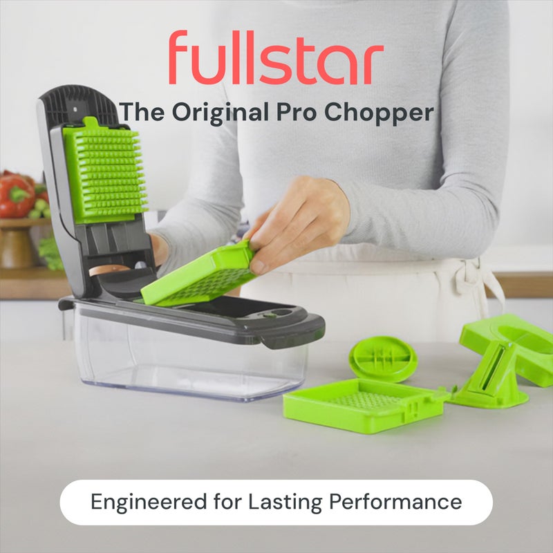 Fullstar The Original Pro Chopper - Vegetable Chopper and Spiralizer, Food Chopper with Container, Fruit Slicer, Kitchen Gadgets & Gifts, Home Essentials (4 in 1, Gray/Green) - Image 2