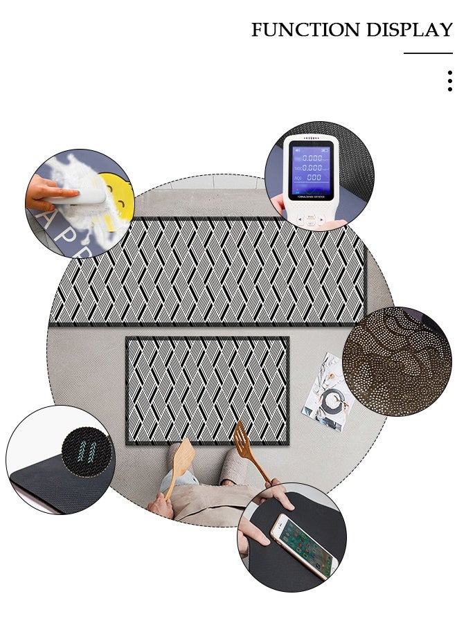 DUNISO قطعتان من سجاد ودواسات المطبخ غير القابلة للانزلاق، مجموعة سجادة مضادة للتعب في مدخل المطبخ، سجادة أرضية خلفية للمطبخ والحمام والمكتب 40*60 سم&amp;40*120 سم - Image 4