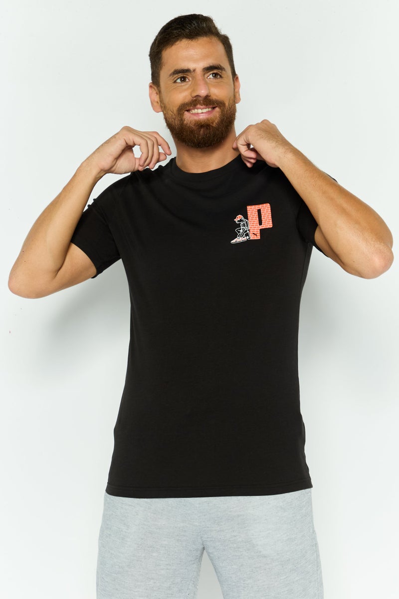 PUMA Men Sportswear Fit Short Sleeves Outdoor T-Shirt, Black Combo - Image 1