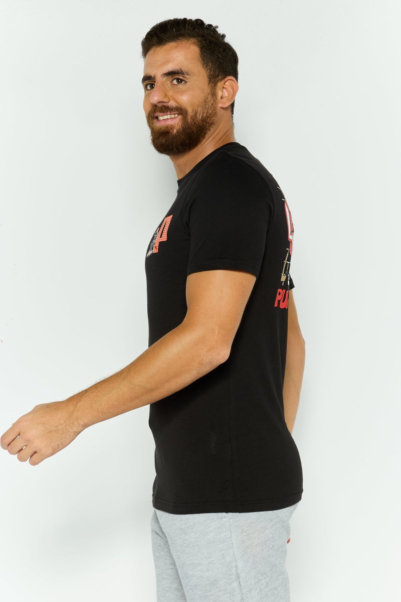 PUMA Men Sportswear Fit Short Sleeves Outdoor T-Shirt, Black Combo - Image 3