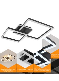 YATAI LIGHTING Modern LED Ceiling Light Fixture, LED Ceiling Light Living Room,72W Flush Mount Ceiling Light Dimmable Ceiling Chandelier Square Ceiling Lamp for Bedroom Dining Room Living room  - Image 4