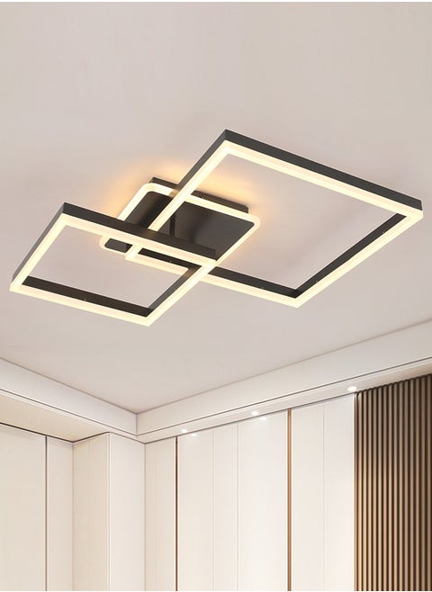 Modern LED Ceiling Light Fixture, LED Ceiling Light Living Room,72W Flush Mount Ceiling Light Dimmable Ceiling Chandelier Square Ceiling Lamp for Bedroom Dining Room Living room